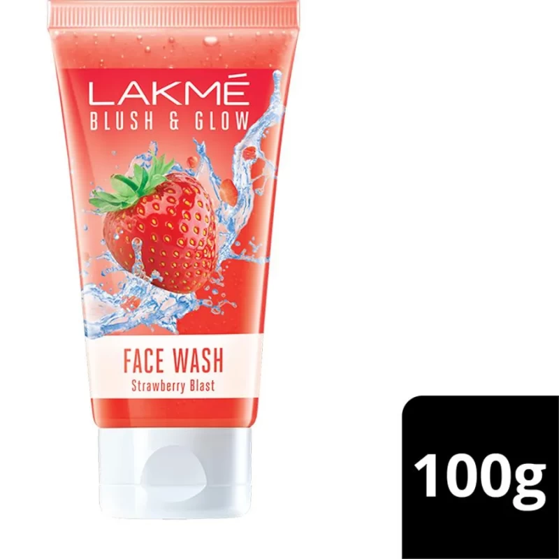 Lakme Blush & Glow Face Wash - With Vitamin C, Makes Skin Even Toned, Strawberry Blast, 100 g